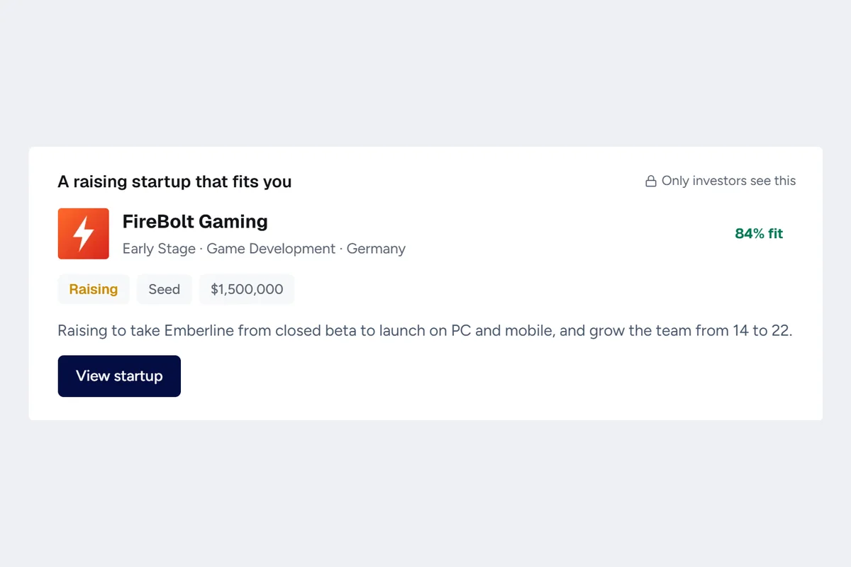 Startups that fit you