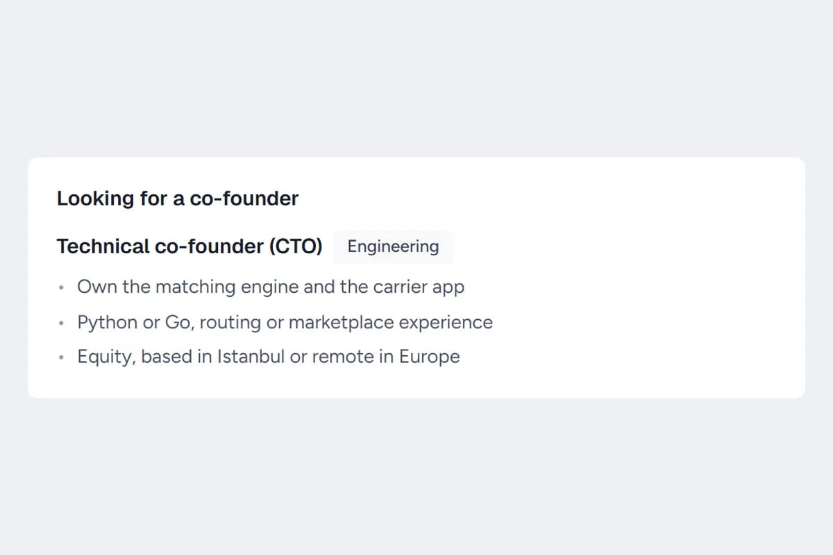 Co-founder matching